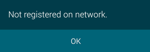 not registered network missing sim card