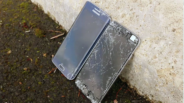 galaxy s6 iphone 6 drop test