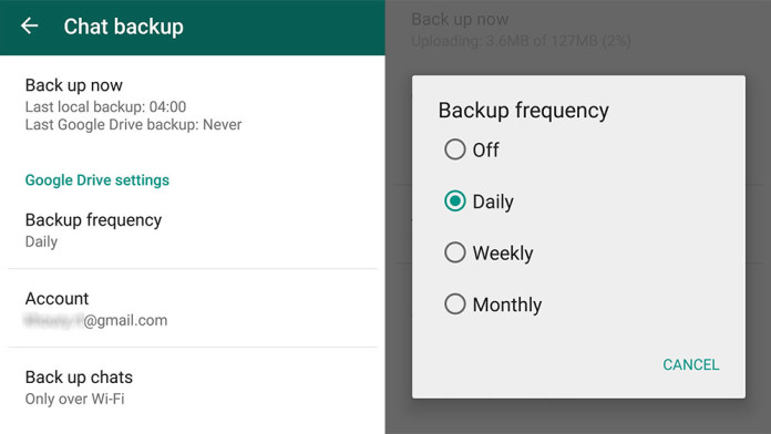 whatsapp backup google drive