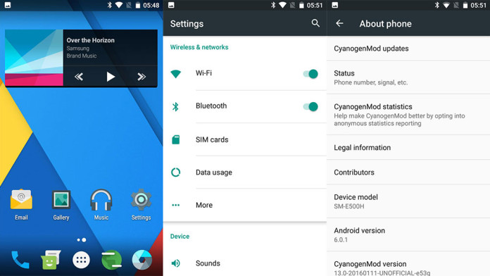 cyanogenmod 13 galaxy e5