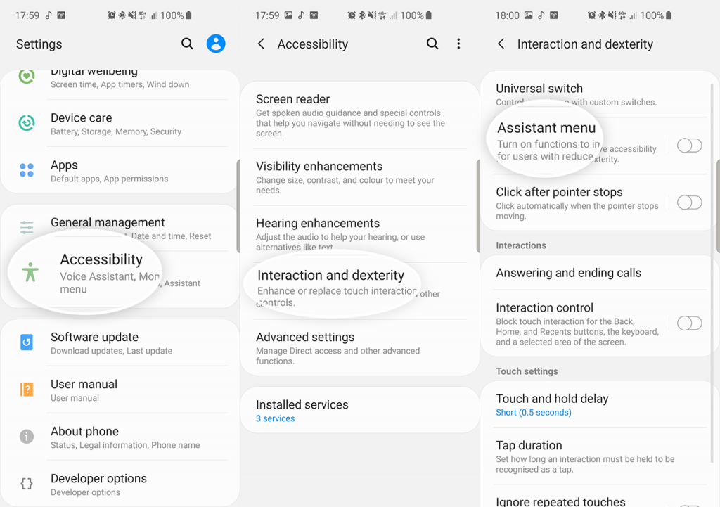 Cara Screenshot Samsung Galaxy A50 dengan Menu Asisten