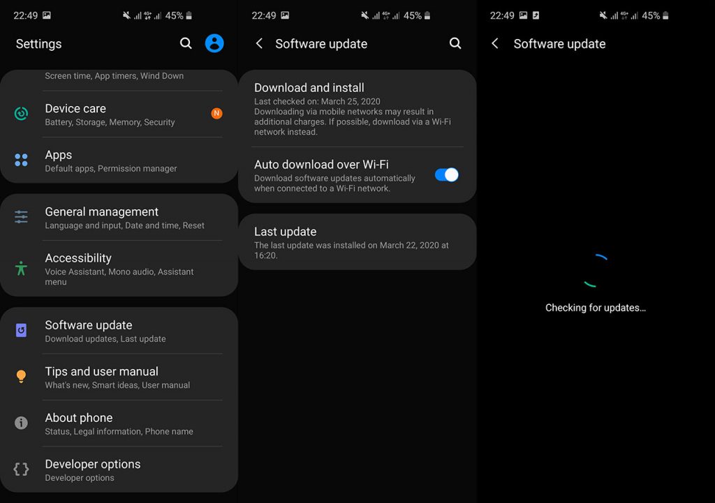 s20 one ui 2.1