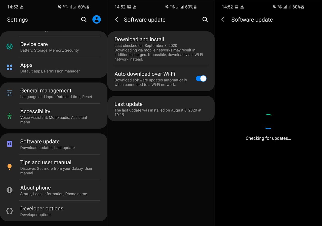 android ota update ONE UI 2.5